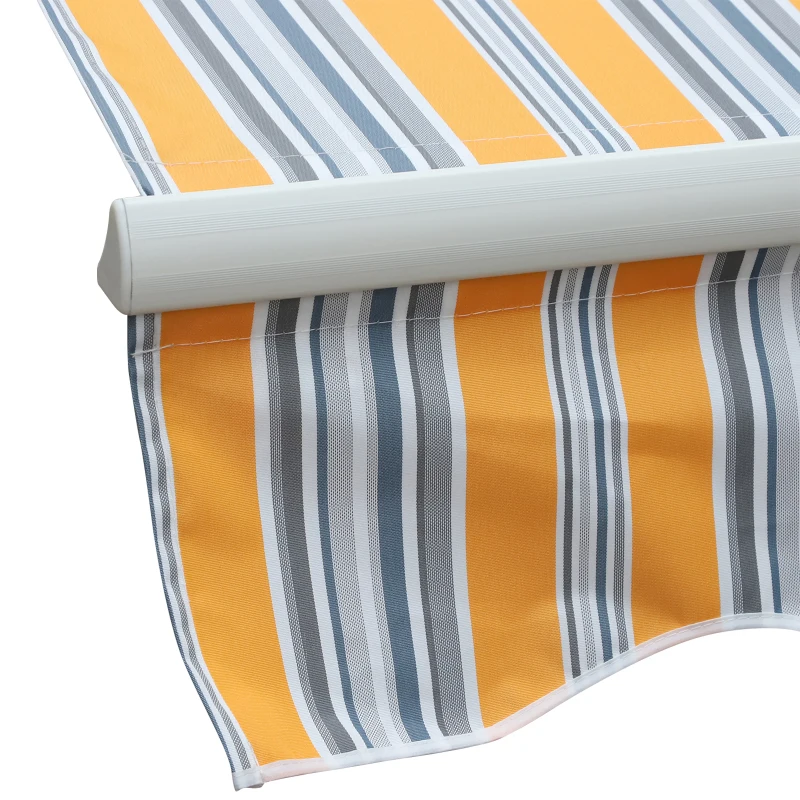Outsunny 10' x 8' Manual Retractable Awning, Sun Shade Shelter Canopy, with Aluminum Frame and UV Protection for Patio Deck Yard Window Door, Mix Colour