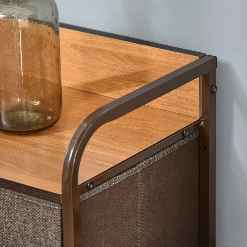 HOMCOM 7-Bin Dresser Storage Tower Cabinet Organizer Unit, Easy Pull Fabric Bins with Metal Frame for Bedroom