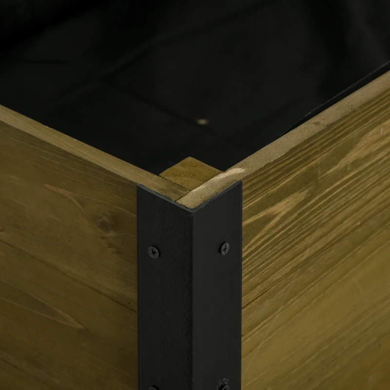 Outsunny Elevated Planter Box with Legs and Lockable Wheels, Mobile Raised Garden Bed with Metal Legs and Non-woven Fabric, for Vegetable Flower Herb