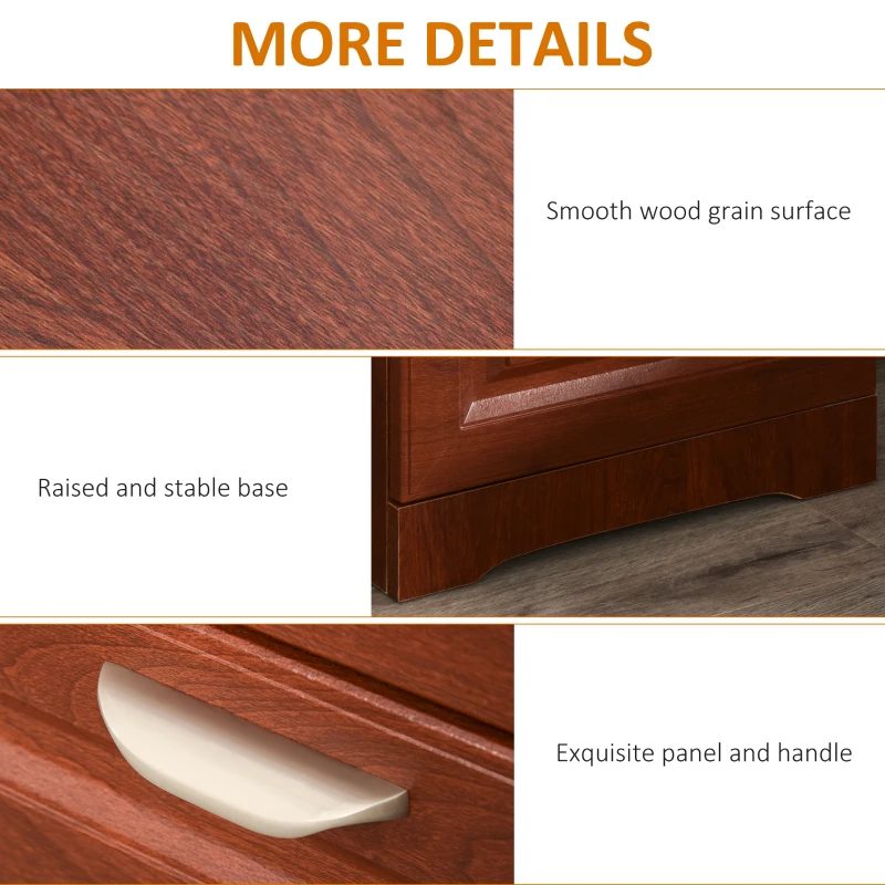 HOMCOM Tall Wooden 4 Drawer Vertical File Cabinet with Enclosed Storage for Letter/Legal Size, File Hangers and Lock, and Key, Dark Brown