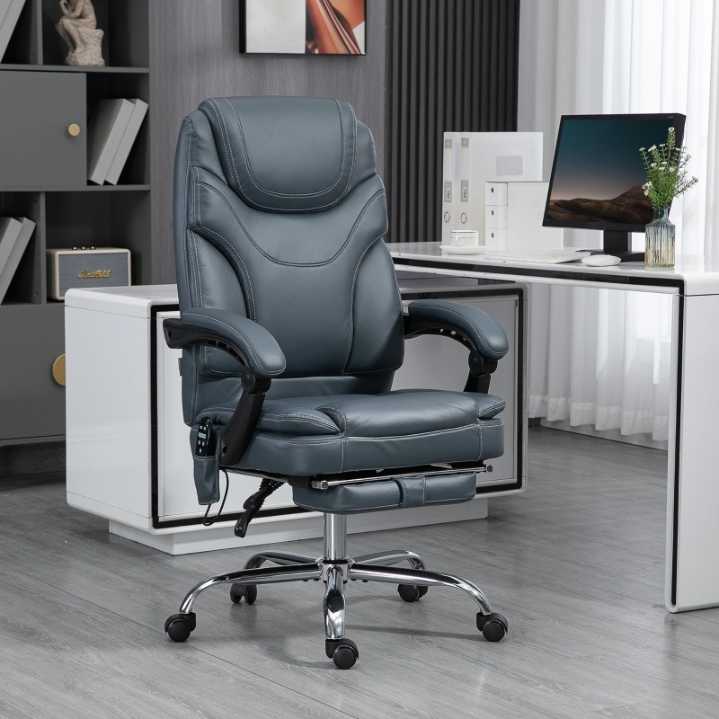 Vinsetto Point Vibration Massage Office Chair, PU Leather Heated