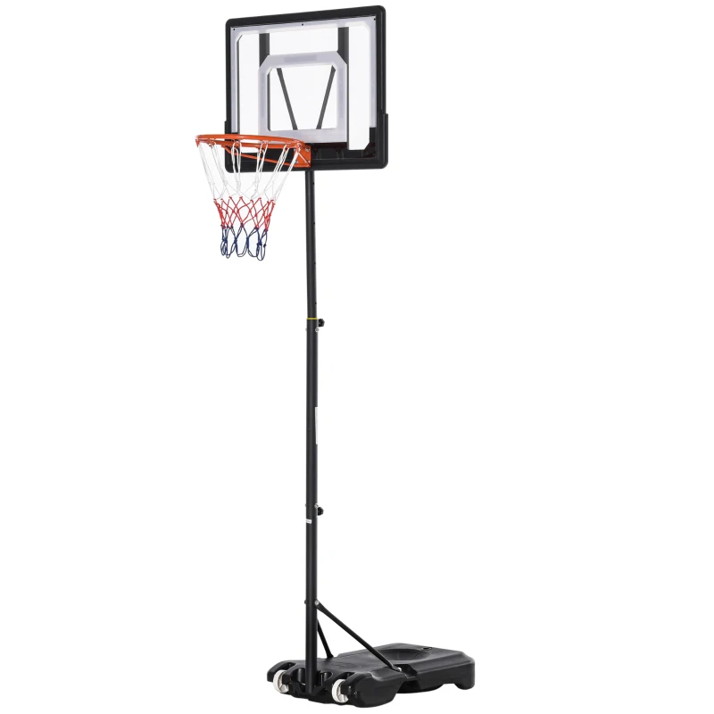 Soozier Portable Basketball Hoop System Stand with 33in Backboard, Height Adjustable 5FT-7FT Basketball Goal for Indoor Outdoor Use