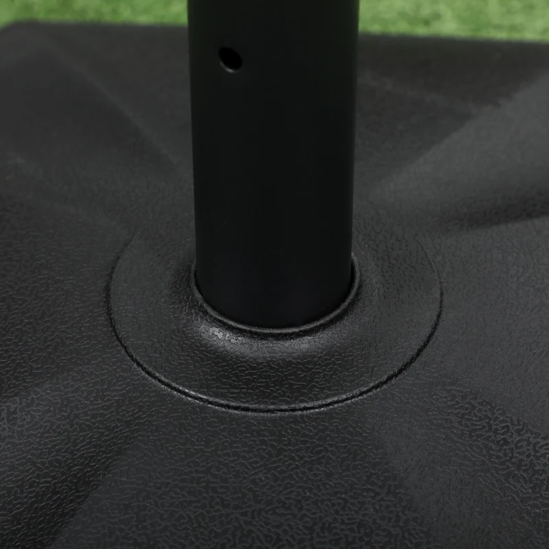 Outsunny 48lbs Concrete Square Patio Umbrella Base Weight, Outdoor Umbrella Stand Holder for Lawn, Deck, Backyard, Garden, Black