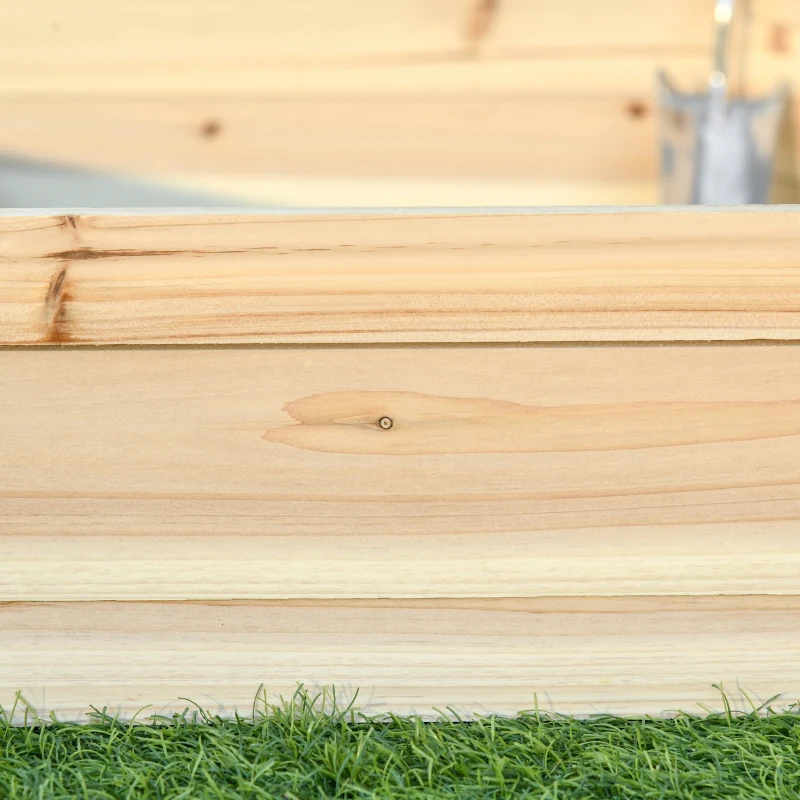 Outsunny 39" x 36" Screwless Hexagon Planter Box, Raised Garden Bed, Herb Garden for Vegetables, Flowers, Natural