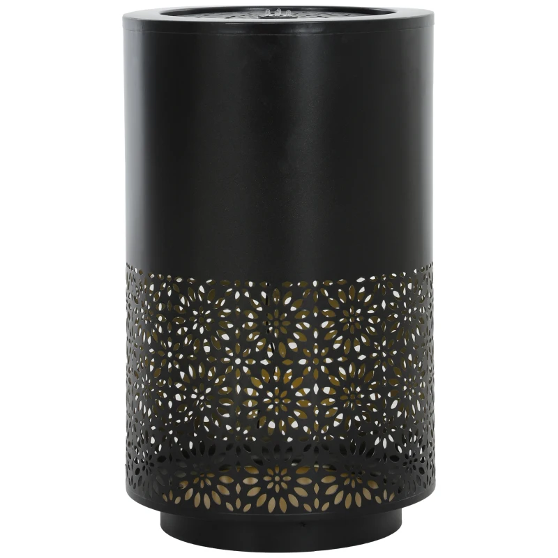 Outsunny 21" Tall Garden Waterfall Fountain with LED Lights, Outdoor Water Fountain Water Feature with Adjustable Flow, Black