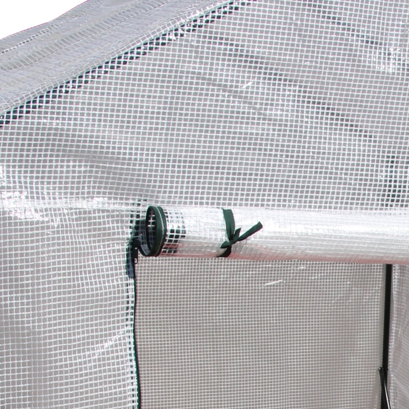 Outsunny 56" x 56" Walk-in Greenhouse Outdoor, Portable Gardening Plant Hot House with 2-Tier Shelf, Green