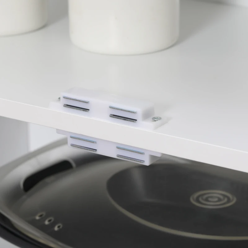 HOMCOM 70" 4-Door Storage Cabinet, Freestanding Pantry Cabinet with Adjustable Shelves for Living Room, White