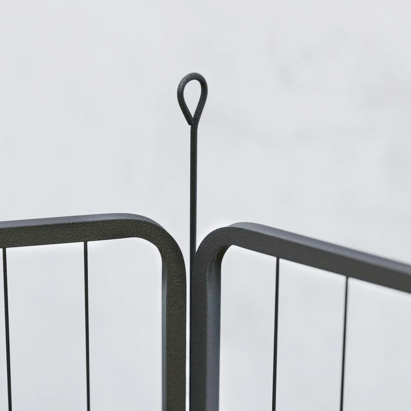 PawHut 24" Dog Playpen Indoor Outdoor, Portable Foldable 8 Panels Pet Playpen with Door & Strap for Small Dogs