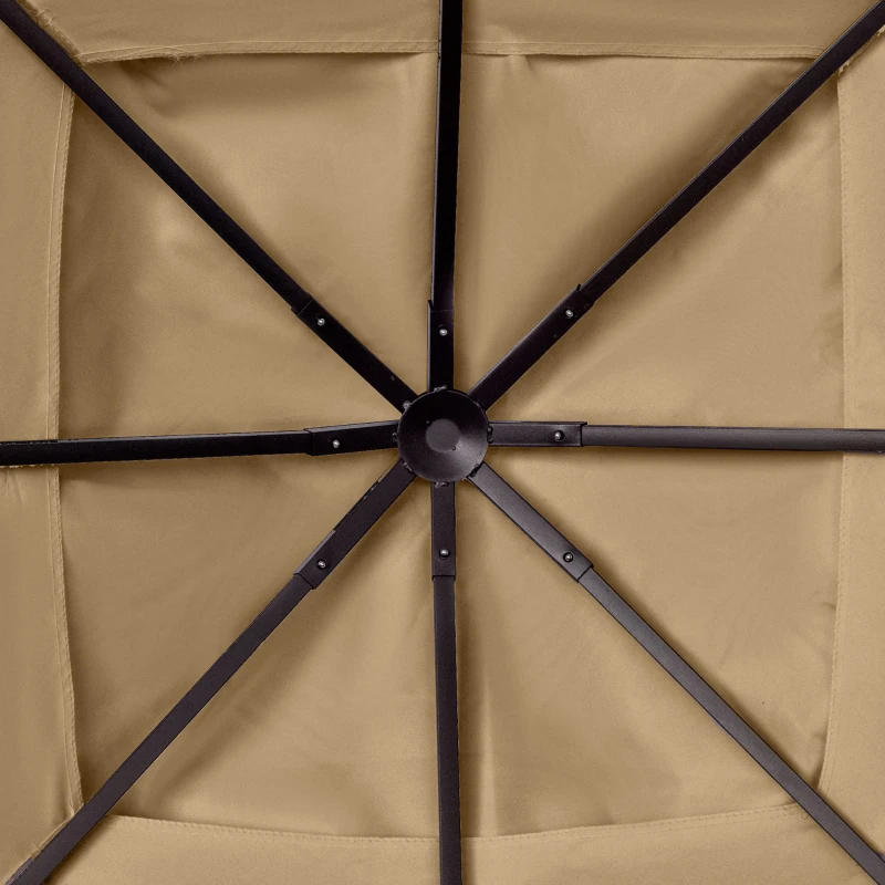 Outsunny 10' x 10' Square Gazebo Canopy Replacement UV Protected Top Cover Sun Shade Beige