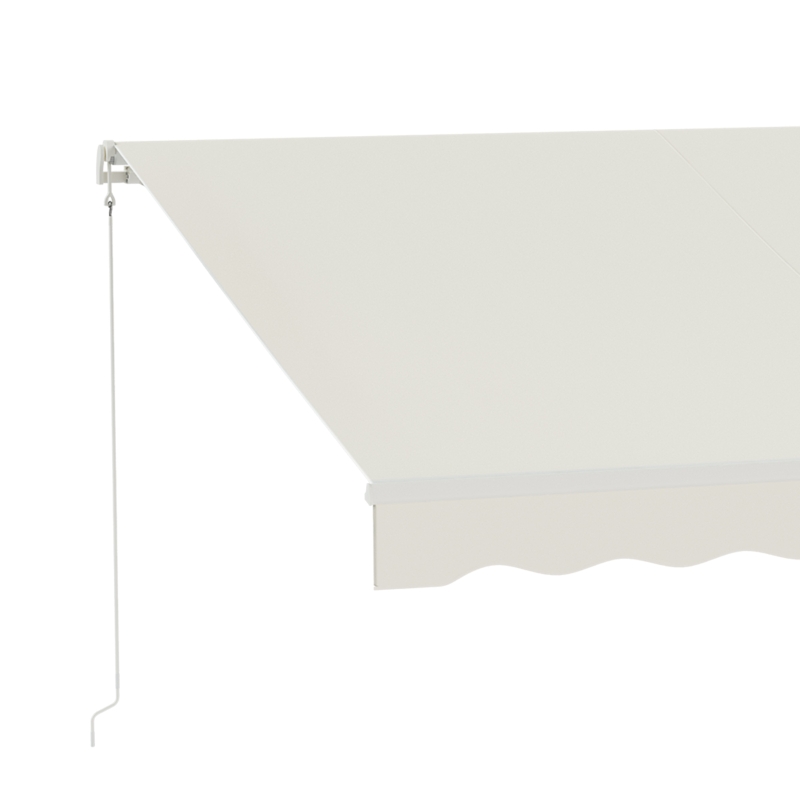 Outsunny 12' x 10' Electric Awning, Retractable Awning, UV Protection Sun Shade Shelter with Remote Controller and Manual Crank Handle for Deck, Balcony, Yard, Cream White(m-9)