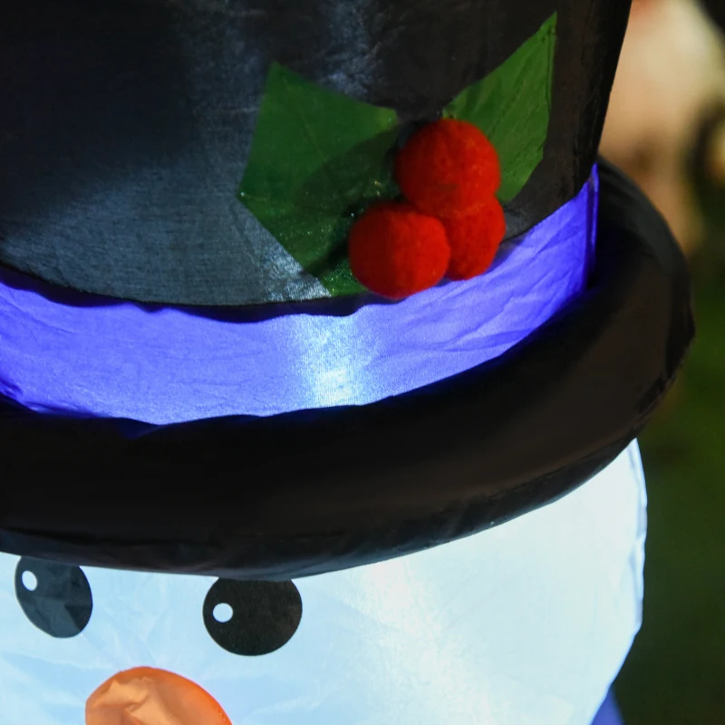 HOMCOM 1.2M Tall Large LED Lighted Christmas Inflatable Snowmen Family Outdoor Indoor Holiday Decorations