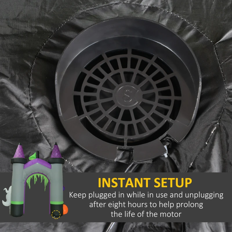 Outsunny 12ft Large Inflatable Halloween Archway with Ghost, Pumpkin, Spider and Bat