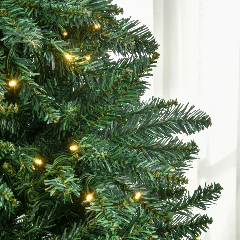 HOMCOM 7ft Pre-Lit Full Douglas Fir Artificial Christmas Tree with Realistic Branches, 700 Warm White LED Lights and 2154 Tips