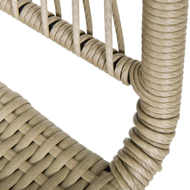 Outsunny 3 Pieces Wicker Patio Furniture Set, Rattan Bistro Set with Coffee Table and Cushions, Outdoor Conversation Set for Garden, Porch, Balcony, Coffee and White