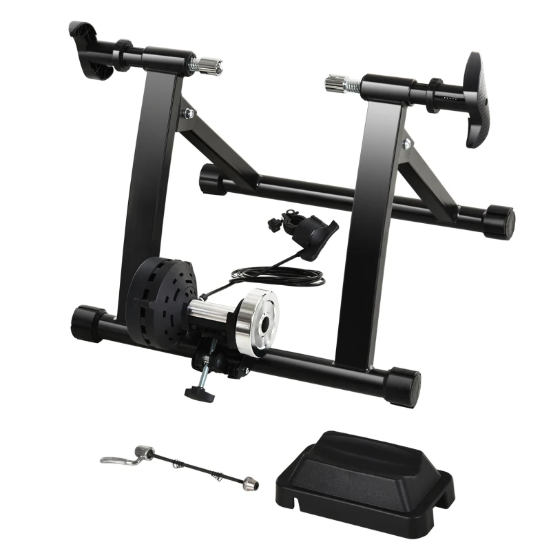 Soozier Magnetic Bike Trainer Stand Steel Bicycle Indoor Riding Stationary Fit for 26-28IN, 700C Wheels, Black