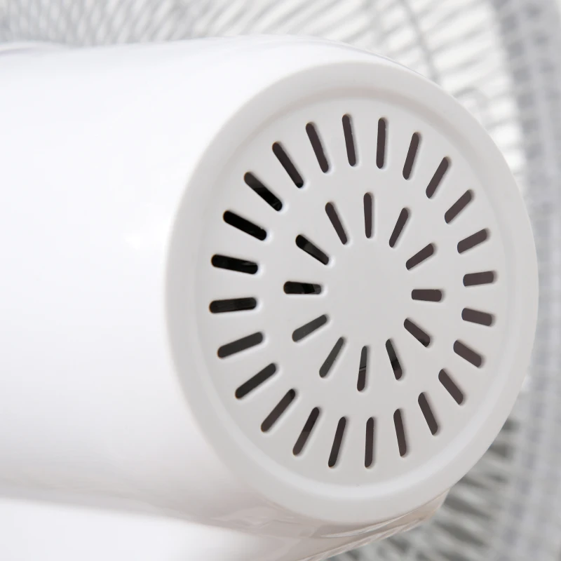 HOMCOM Standing Floor Fan with Remote Control, Stand Up Cooling Fan, Tall Pedestal Electric Fan for Home Bedroom, White