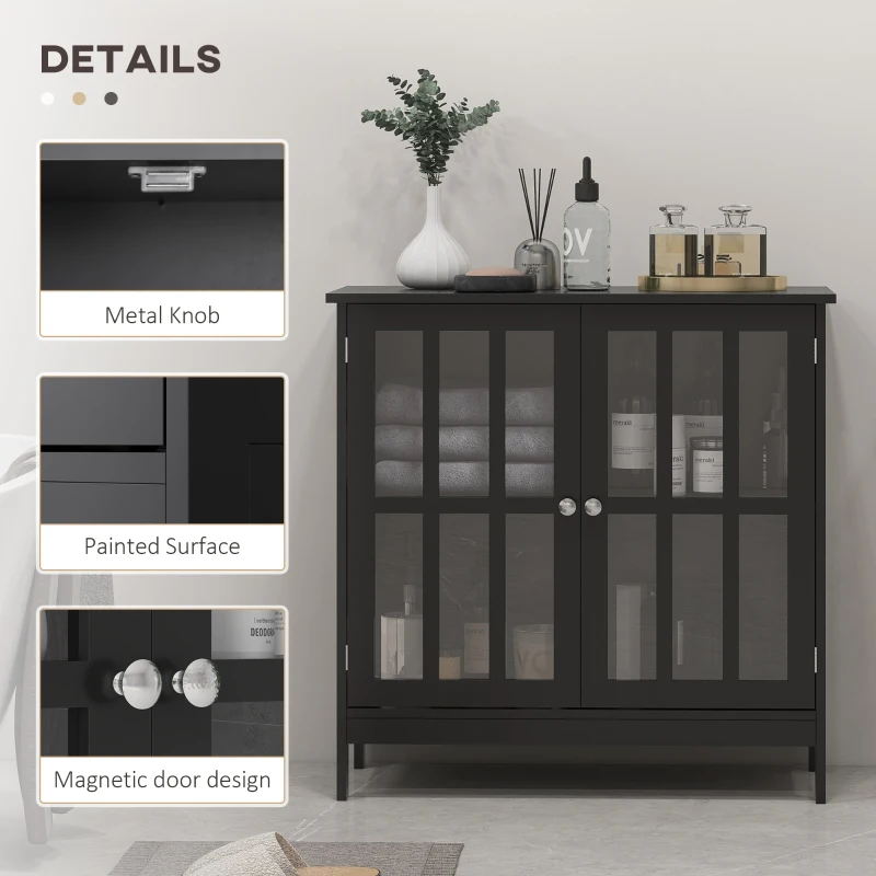 kleankin Kitchen Buffet Cabinet with 2 Doors, Modern Sideboard for Dining Room, Hallway, Living Room, Black