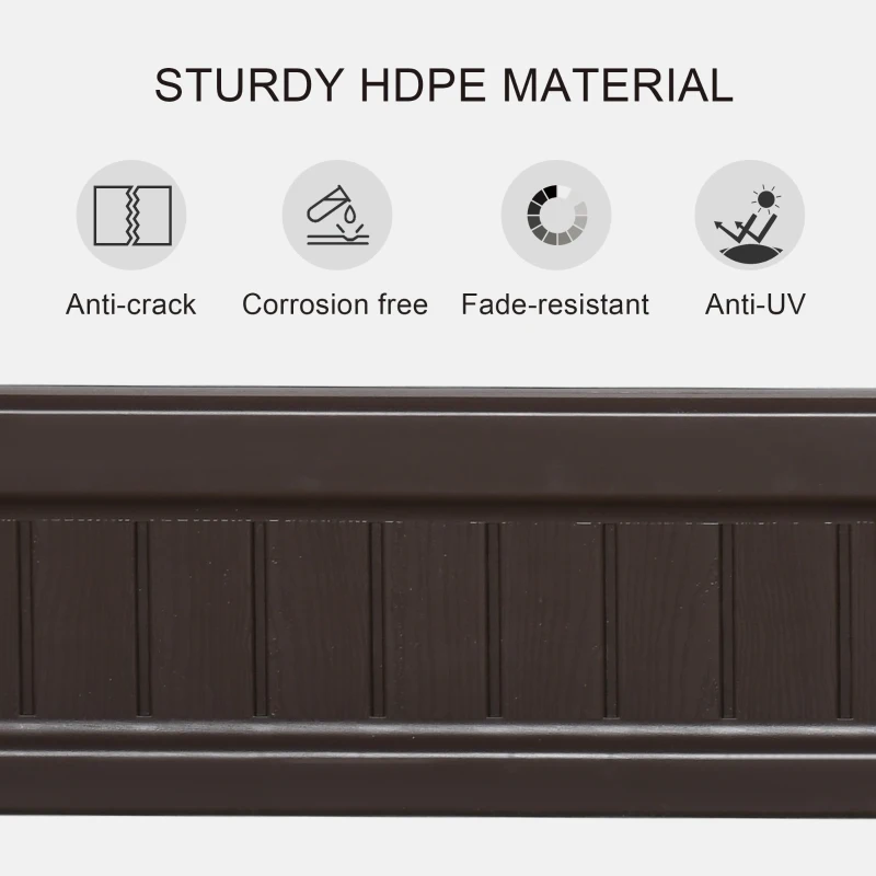 Outsunny 48" x 24" Raised Garden Bed Kit, Divisible Planting Box DIY Garden Elevated Planter for Outdoor & Indoor Backyard, Wood Imitating Grain, Easy Assembly, with 6 Stakes, Brown