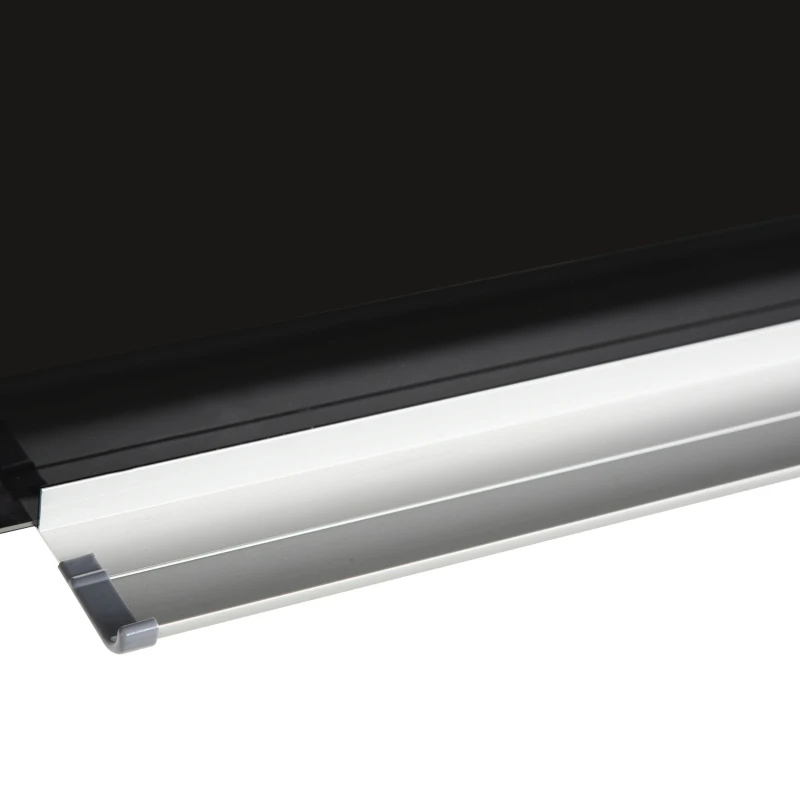 Vinsetto 35.5" x 23.5" Glass Magnetic Dry Erase Blackboard, Frameless Board on Wall, with Dry Eraser, 4 Markers, and Pen Holder, Black