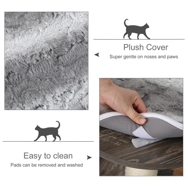 PawHut Cat tree Tower Climbing Kitten Activity Center Furniture with Sisal Scratching Post Round Toy Perch Hanging Balls 19.75" x 19.75" x 40.5"