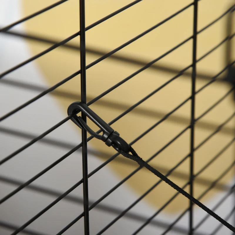 PawHut Small Animal Cage Ferret Cage with Wheels Hammocks Tunnels and 3 Doors Black