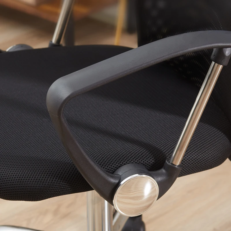 HOMCOM Ergonomic Mesh Office Chair, High Back Computer Desk Chair with Adjustable Height, Tilt Function, Armrest, 360° Swivel for Home Office, Black