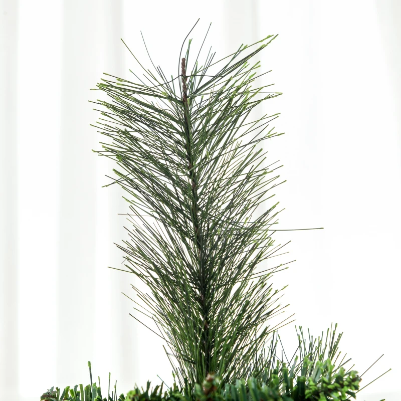 HOMCOM 7.5' Artificial Pencil Christmas Trees, with Auto Open, Steel Base, Pine Needles, for Home Xmas Decoration