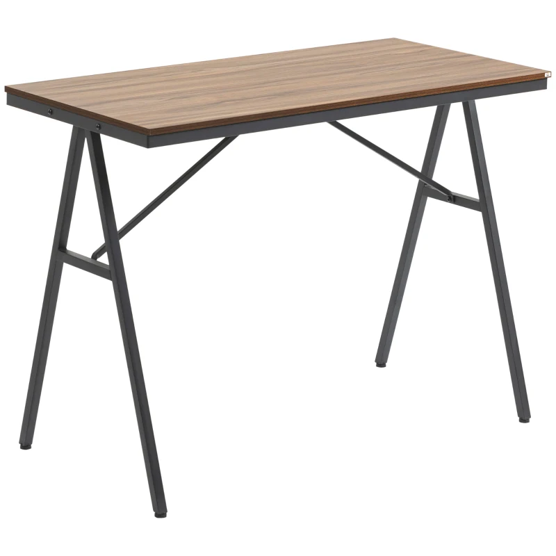 HOMCOM Industrial Bar Table with Steel Frame, Counter Height Table Pub Table for Kitchen Dining Room Cafe, Brown/Black