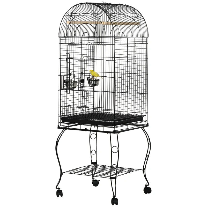 PawHut 60" Large Bird Cage with Openable Top for Cockatie, Sun Conure