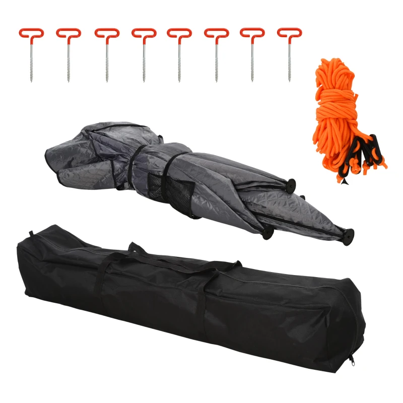 Outsunny 4 Person Ice Fishing Shelter Insulated Waterproof Portable Pop Up Ice Fishing Tent with 2 Doors for Outdoor Fishing, Orange