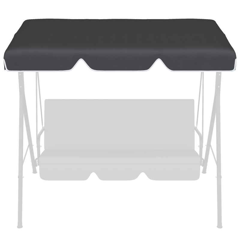 Outsunny 84A-054 Series 2/3 Seater Swing Canopy Replacement, Outdoor Swing Seat Top Cover (Canopy Only), Black