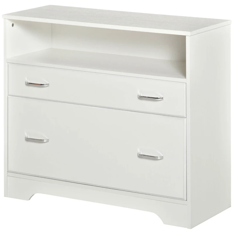 Vinsetto Lateral Filing Cabinet with 2 Drawers, File Cabinet for Hanging Letter Sized Files, Office Printer Stand, White