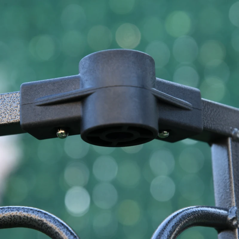 PawHut 60" x 52" Heavy-Duty Metal Dog Playpen, Outdoor Pet Cage Kennel, Puppy Exercise Fence Barrier with Weather-Resistant Polyester Roof, Locking Door, & Metal Frame