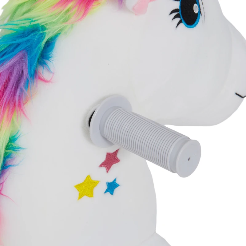 Qaba 6V Ride on Unicorn, Battery Powered Kids Riding Pony with Music Forward, Aged 18-36 Months, White