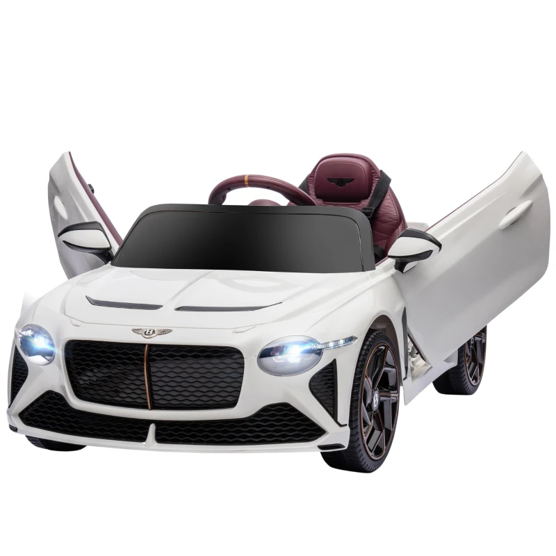 Aosom 12V Electric Ride on Car with Butterfly Doors, 3.1 MPH Kids Ride-on Toy for Boys and Girls with Remote Control, Suspension System, Horn Honking, White