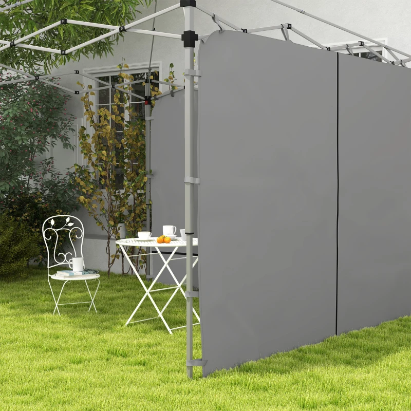 Outsunny Instant Canopy Sidewall with Zipper and Mesh Window for 10 x 10 ft Straight Leg Pop Up Canopies, 2 Pack Sidewall Only