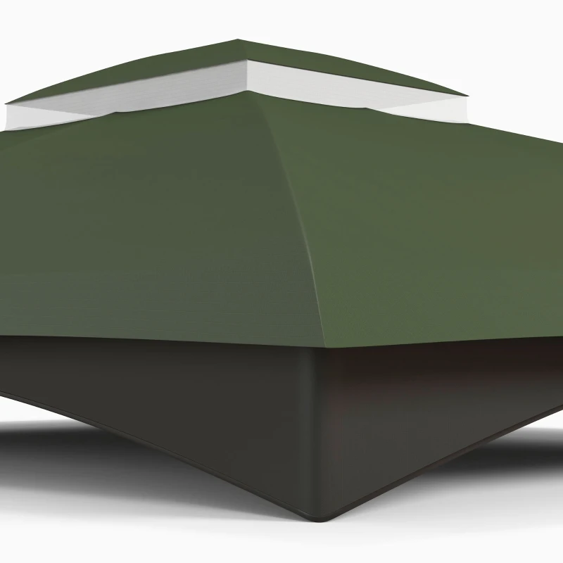 Outsunny 10' x 12' 2-Tier Gazebo Cover, Patio Gazebo Canopy Replacement with Drainage Holes for 84C-210 Series, Green