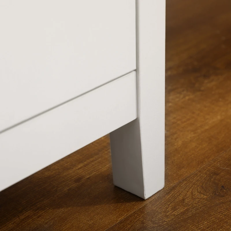 HOMCOM Modern TV Stand for TVs up to 55", TV Bench with Storage Cupboards and Shelves, 47.2" x 16.7" x 19.7", White