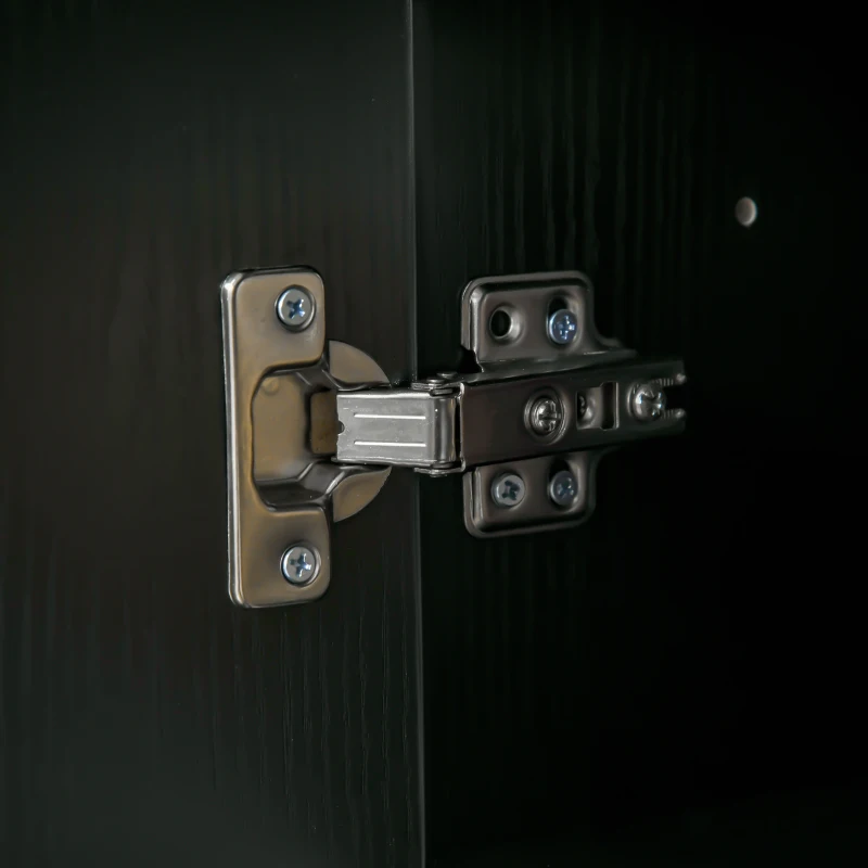 HOMCOM 72" Kitchen Pantry Cabinet, Freestanding Buffet with Hutch, Cupboard with Adjustable Shelf, Utility Drawer, 2 Door Cabinets and Countertop, Black Wood Grain