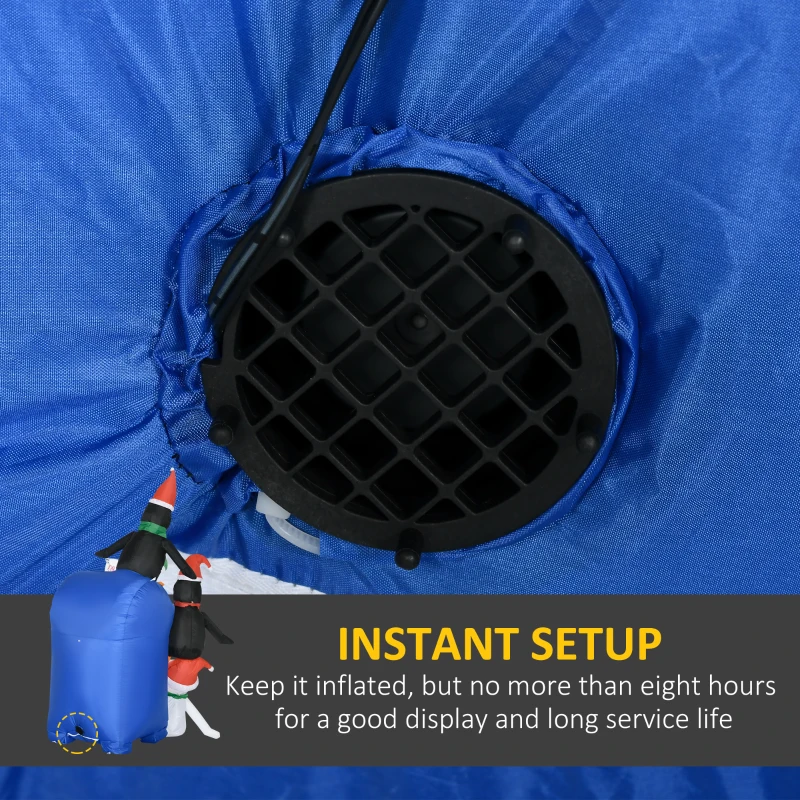 HOMCOM  6' Christmas Inflatable Penguins Mailbox Scene with LED Lights Outdoor