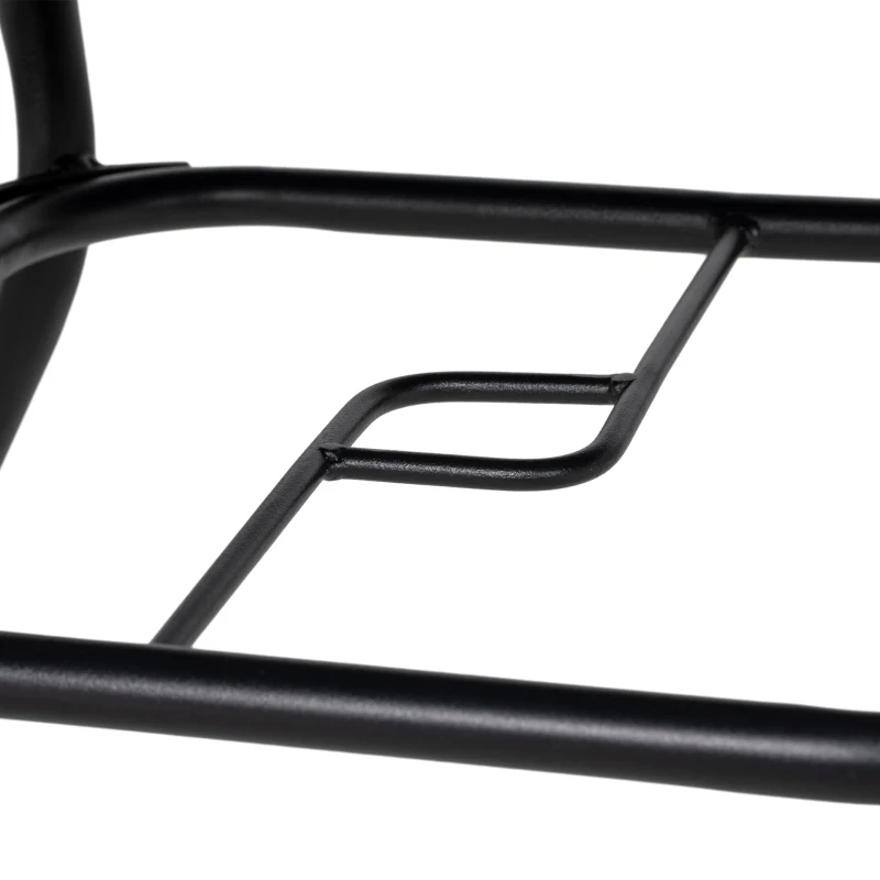 Outsunny 5-Piece Outdoor Dining Set with 4 Foldable Armchairs, Patio Furniture Sets with Umbrella Hole & Wood-plastic Composite Top Dining Table, Mesh Seat, Black