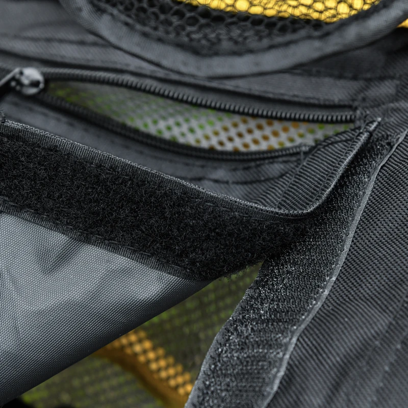 Outsunny Lightweight Camping Folding Chair Portable Fishing Seat w/ Carry Bag, Cup Holder & Side Table for Travel, Beach, Picnic, Hiking, Black & Yellow