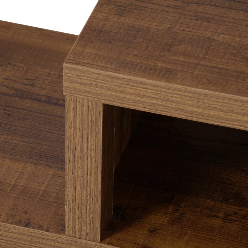 HOMCOM Wall Mounted Media Console, Floating Stand Component Shelf, Entertainment Center Unit, Walnut