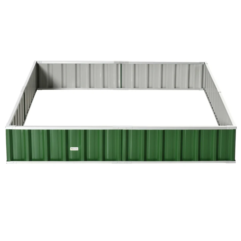 Outsunny 8.5' x 3' x 1' Raised Garden Bed, Galvanized Metal Planter Box for Vegetables Flowers Herbs, Green