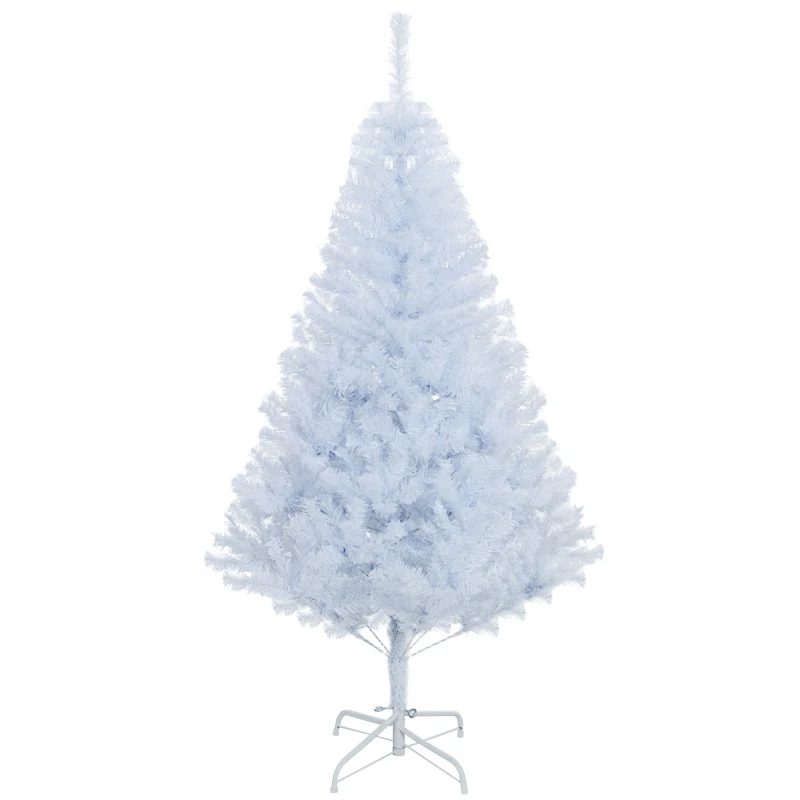 HOMCOM 5ft White Christmas Tree Artificial Christmas Tree with 536 Branch Tips and Metal Stand