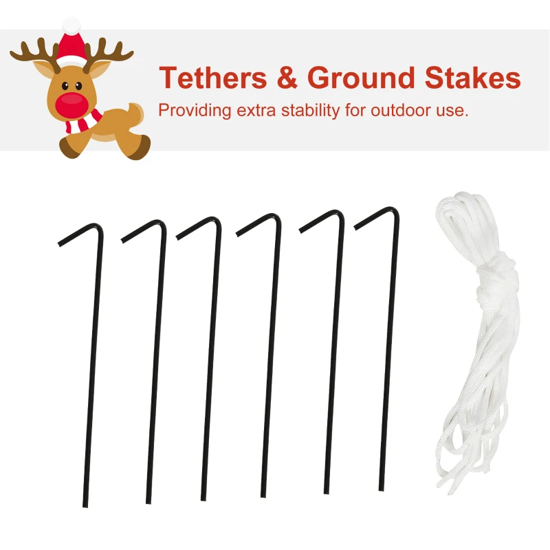 HOMCOM 6ft Christmas Inflatables Outdoor Decorations Reindeer, Blow-Up Yard Christmas Decor with LED Lights Display