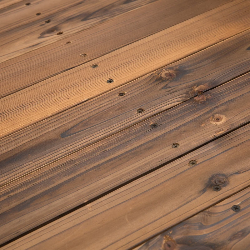 Outsunny 5 ft Wooden Garden Bridge Arc Footbridge with Metal Chain Railings & Solid Fir Construction, Carbonized