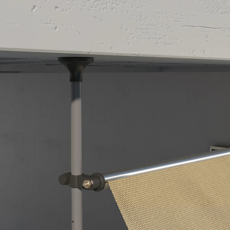 Outsunny 10' x 4' Manual Retractable Awning, Non-Screw Patio Awning, UV Resistant, for Window or Door, Beige