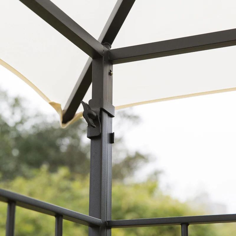 Outsunny 10' x 10' Patio Gazebo, Double Roof Outdoor Gazebo Canopy Shade Shelter with Metal Corner Frame Screen Wall, for Garden, Lawn, Backyard and Deck