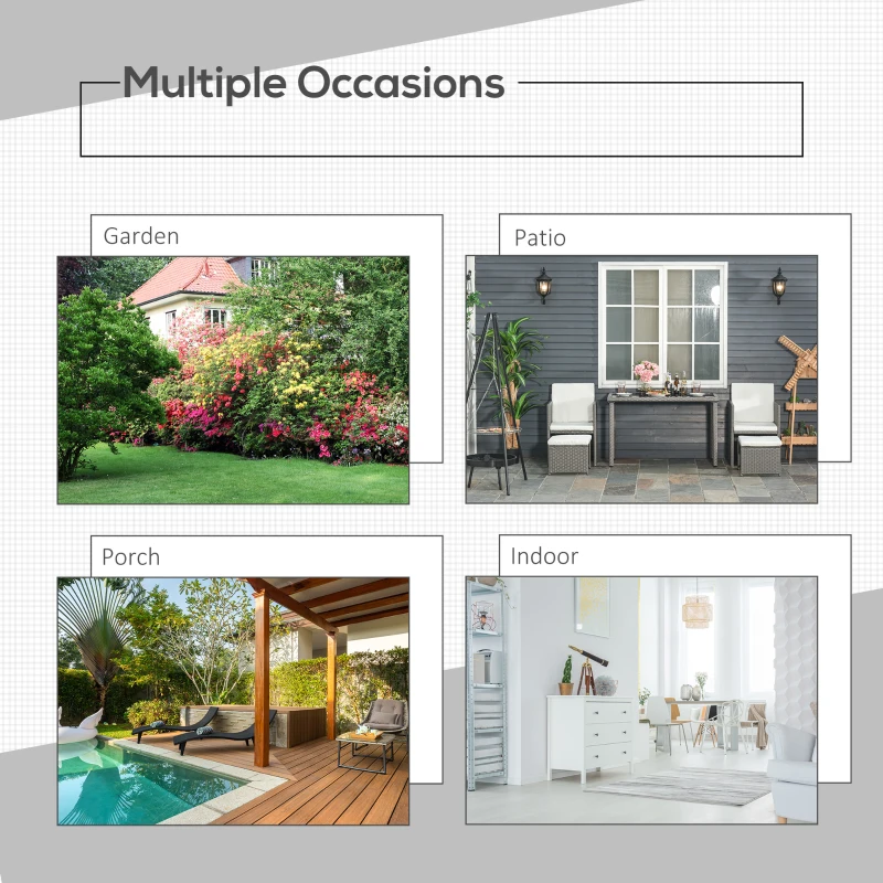 Outsunny 3 Piece Outdoor PE Rattan Patio Furniture Set Bistro Set w/ Cover, Tempered Glass Tabletop for Balcony, Pool, Grey